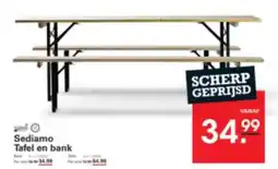 Sligro Sediamo Tafel en bank aanbieding