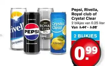 Hoogvliet Pepsi, Rivella, Royal club of Crystal Clear aanbieding