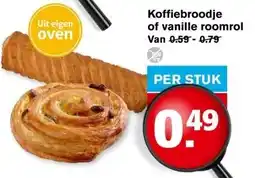 Hoogvliet Koffiebroodje of vanille roomrol aanbieding