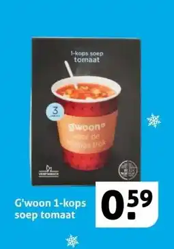 Hoogvliet G'woon 1-kops soep tomaat aanbieding