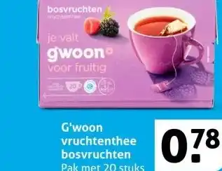 Hoogvliet G'woon vruchtenthee bosvruchten aanbieding