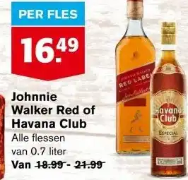 Hoogvliet Johnnie Walker Red of Havana Club aanbieding