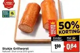 Vomar Voordeelmarkt Stukje Grillworst aanbieding