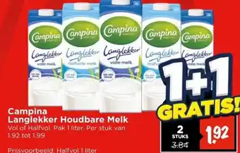 Vomar Voordeelmarkt Campina Langlekker Houdbare Melk aanbieding