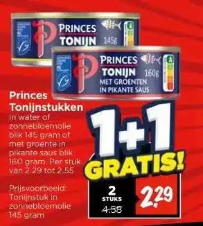 Vomar Voordeelmarkt Princes Tonijnstukken aanbieding