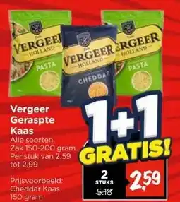 Vomar Voordeelmarkt Vergeer Geraspte Kaas aanbieding