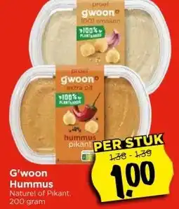 Vomar Voordeelmarkt G'woon Hummus aanbieding