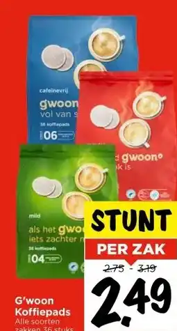 Vomar Voordeelmarkt G'woon Koffiepads aanbieding