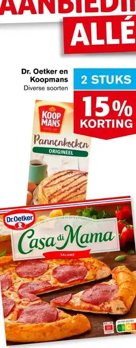 Hoogvliet Dr. Oetker en Koopmans aanbieding