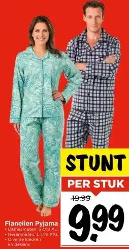 Vomar Voordeelmarkt Flanellen Pyjama aanbieding