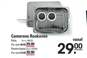 Sligro Camerons Rookoven Baby Of Roestvrijstaal aanbieding