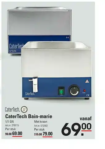 Sligro CaterTech Bain-Marie 1-1 GN Of Met Kraan aanbieding