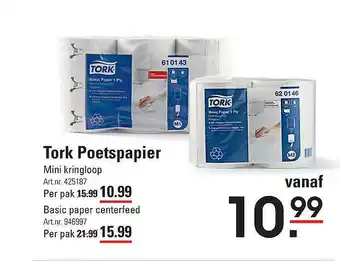 Sligro Tork Poetspapier Mini Kringloop Of Basic Paper Centerfeed aanbieding