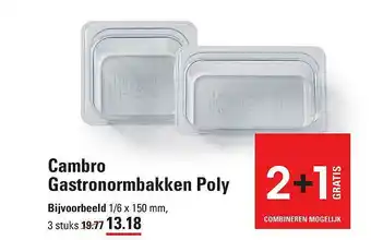 Sligro Cambro Gastronormbakken Poly 2+1 Gratis aanbieding