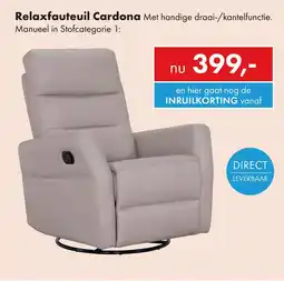 Woonsquare Cardona relaxfauteuil grijs aanbieding