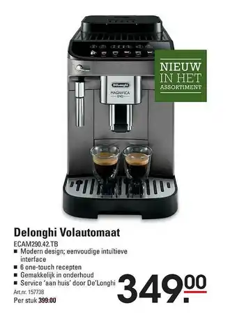 Sligro Delonghi Volautomaat ECAM290.42.TB aanbieding