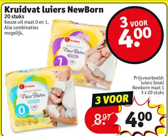 Kruidvat Kruidvat Luiers NewBorn 3*20st aanbieding