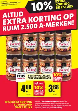 Nettorama Calve Pindakaas Regular aanbieding