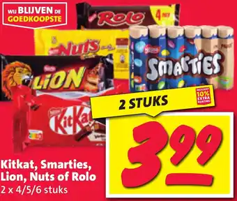 Nettorama Kitkat, Smarties, Lion, Nuts of Rolo aanbieding