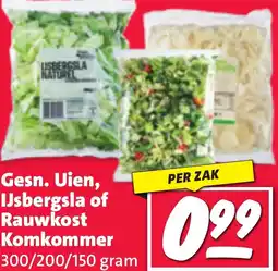 Nettorama Gesn. Uien, IJsbergsla of Rauwkost Komkommer aanbieding