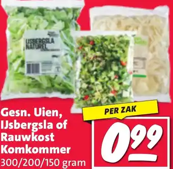 Nettorama Gesn. Uien, IJsbergsla of Rauwkost Komkommer aanbieding