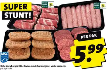 Boni Kabeljauwburger XXL, slavink, runderhamburger of varkenssaucijs aanbieding