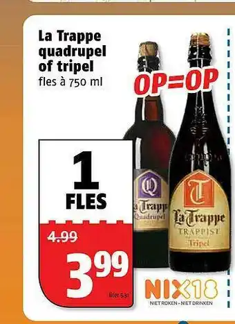 Poiesz La Trappe Quadrupel Of Tripel aanbieding