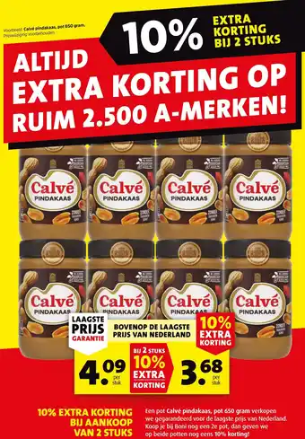 Boni Calvé pindakaas aanbieding