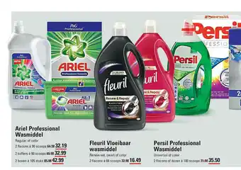 Sligro Ariel Professional Wasmiddel, Fleuril Vloeibaar Wasmiddel Of Persil Professional Wasmiddel aanbieding