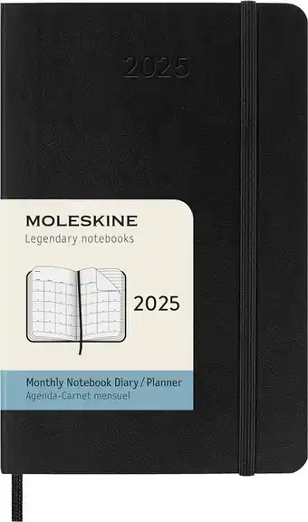 Amazon Moleskine 12 Monate Monatsnotizkalender 2025, P/A6, Weicher Einband, Schwarz aanbieding