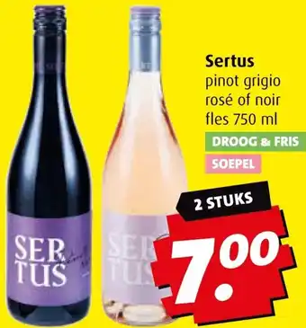 Boni Sertus pinot grigio rosé of noir aanbieding