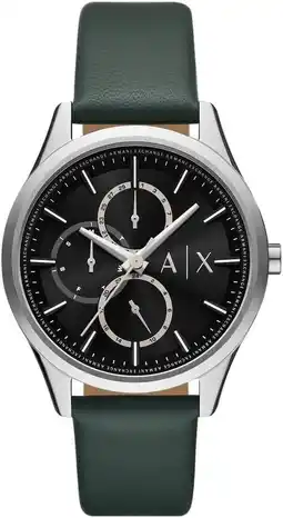 Amazon Armani Exchange Heren analoog quartz horloge met lederen band AX1883, Groen aanbieding