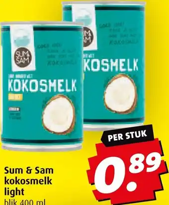 Boni Sum & Sam kokosmelk light aanbieding