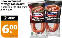 Poiesz Unox rookworst of vega rookworst aanbieding