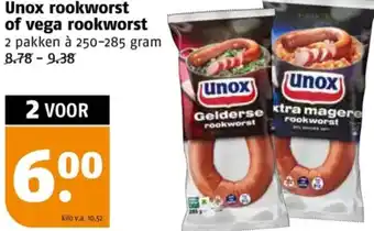 Poiesz Unox rookworst of vega rookworst aanbieding