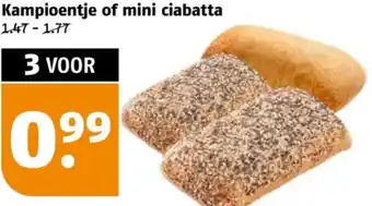 Poiesz Kampioentje of mini ciabatta aanbieding