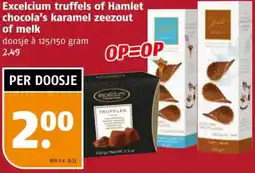 Poiesz Excelcium truffels of Hamlet chocola's karamel zeezout of melk aanbieding