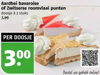 Poiesz Aardbei bavaroise of Zwitserse roomvlaai punten aanbieding