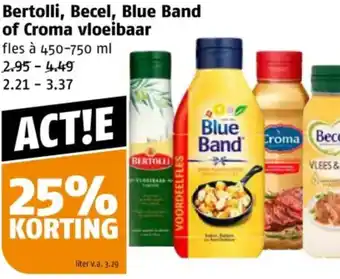 Poiesz Bertolli, Becel, Blue Band of Croma vloeibaar aanbieding