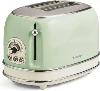 Bol.com Ariete 0155/14 - Vintage broodrooster - 2 sneden - 6 standen - 810 Watt - groen aanbieding