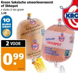 Poiesz Kroon Saksische smeerleverworst of likkepot aanbieding