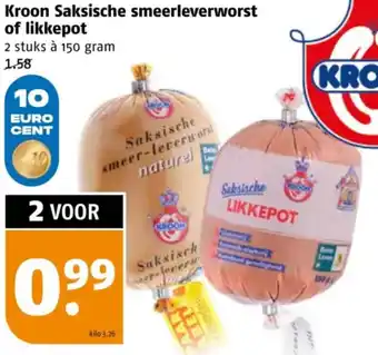 Poiesz Kroon Saksische smeerleverworst of likkepot aanbieding