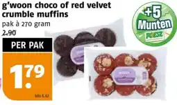 Poiesz G'woon choco of red velvet crumble muffins aanbieding