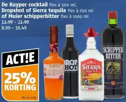 Poiesz De Kuyper cocktail, Dropshot of Sierra tequila of Muier schipperbitter aanbieding