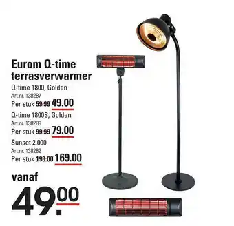 Sligro Eurom Q-Time Terrasverwarmer aanbieding