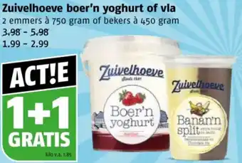 Poiesz Zuivelhoeve boer'n yoghurt of vla aanbieding