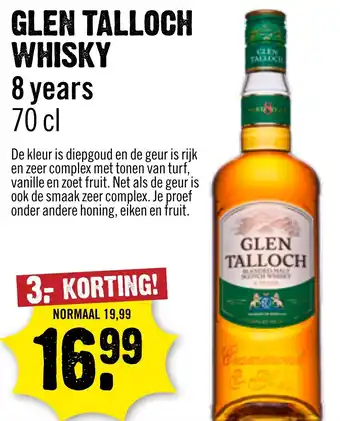 Dirck 3 Glen Talloch Whisky 8 years aanbieding