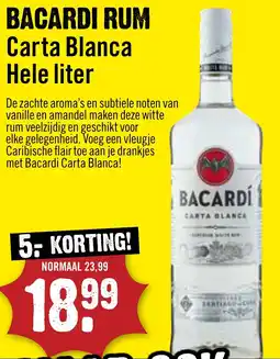 Dirck 3 Bacardi Rum Carta Blanca aanbieding