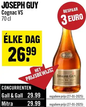 Dirck 3 Joseph Guy Cognac VS aanbieding