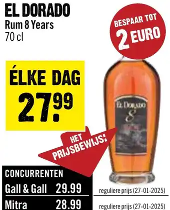 Dirck 3 El Dorado Rum 8 Years aanbieding